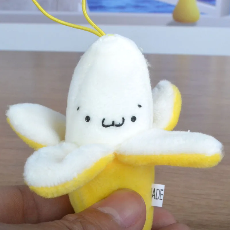 

5CM-7CM Yellow Banana Plush Toy String rope Stuffed plush Key Chain Toy Kid's Wedding Gift Plush Toy banana toys