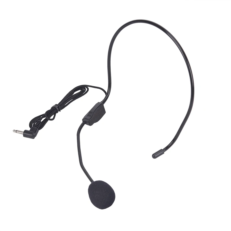 Portable Headset Microphone Wired 3.5mm Moving Coil Earphone Dynamic Jack Mic For Loudspeaker Tour Guide Teaching Lecture