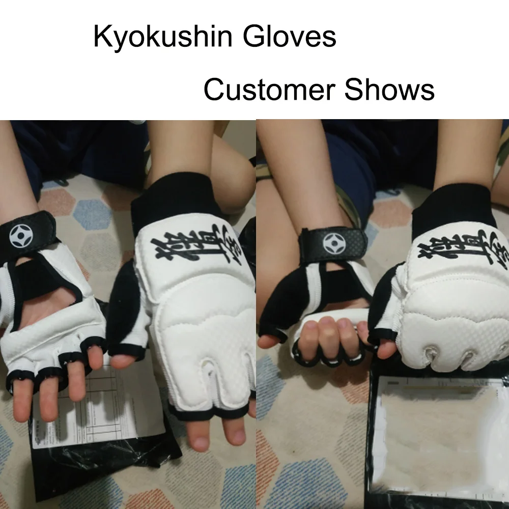 Kyokushin Kai Karate Gloves Fighting Hand Protector Martial Arts Sports Karate Kyokushin Professional Fitness Boxing Pu Gloves