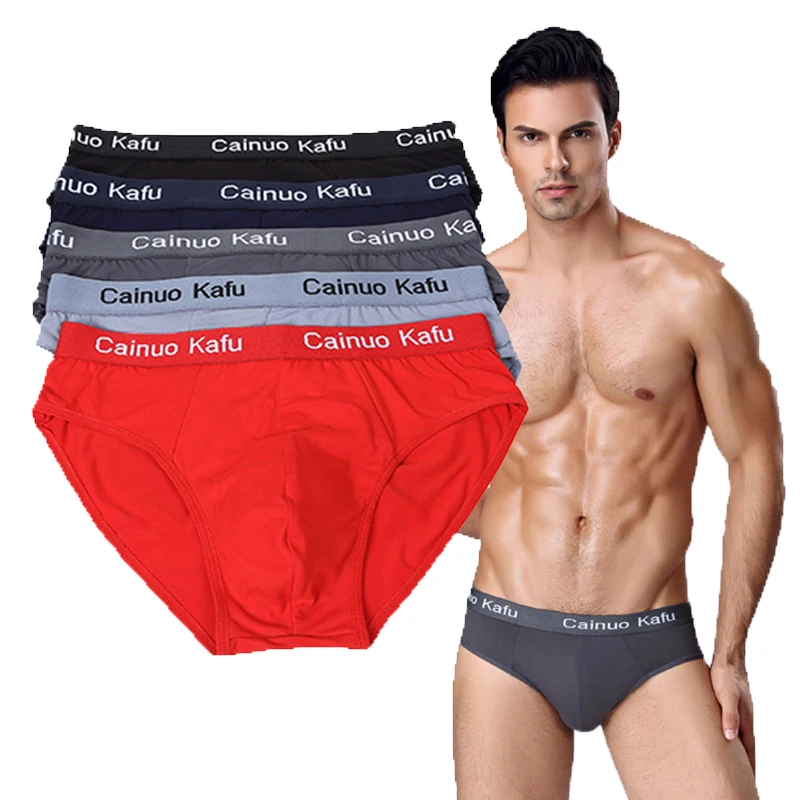 5Pcs/lot Breathable  Men Underwear Men Briefs Male Large size L-7XL Male Comfortable Solid Underpants Fashion Men Panties