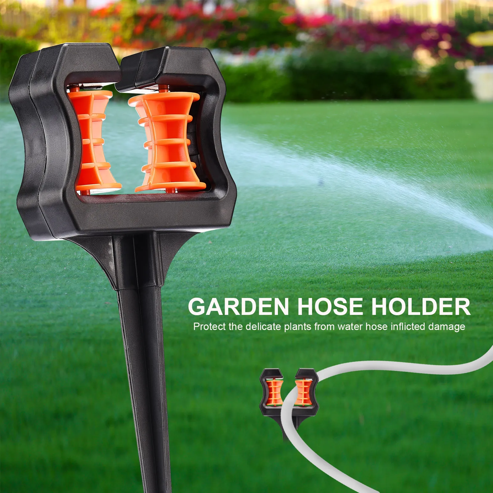 Hose Guide Spike Watering Water Pipe Hose Roller Wheel Brackets Gardening High-strength Simply Garden Lawn Hose Holder