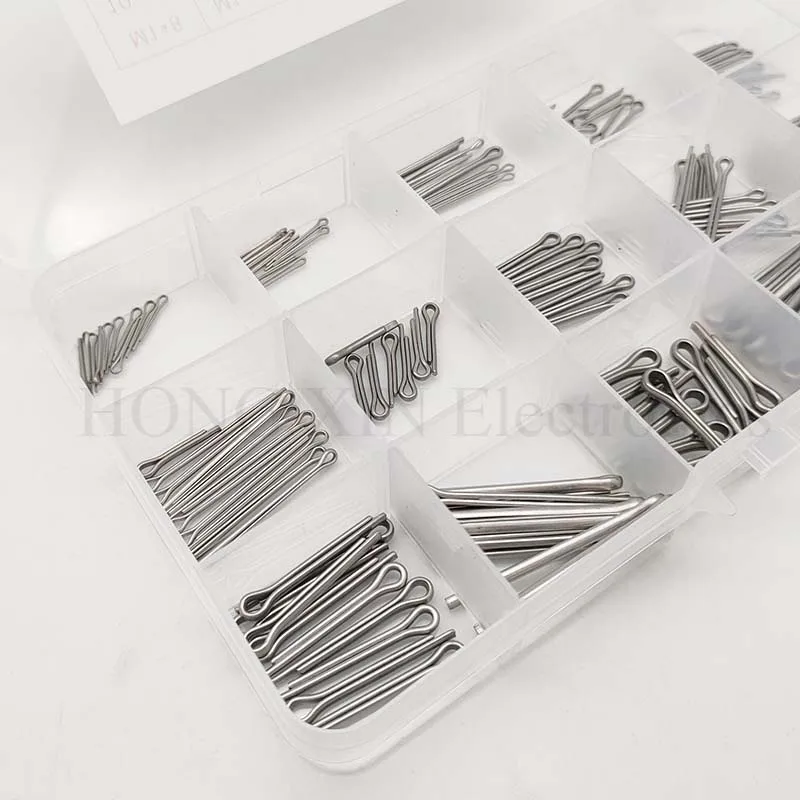 240pcs/Set 15 Size Split Cotter Pin Hitch Pins Clip Key Fastner Assortment Kit M1 M1.5 M2 M2.5 M3