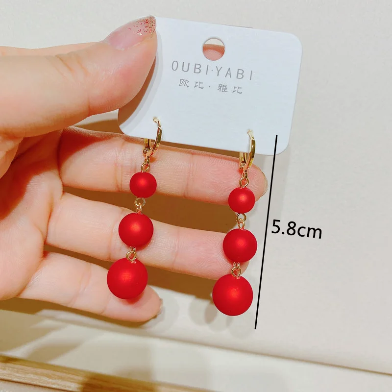 2023 neue Rote Hängende Ohrringe für Frauen Lange Blume Herz Anhänger Baumeln Ohrringe Unregelmäßige Geometrie Element Ohr Schmuck – Detail 16