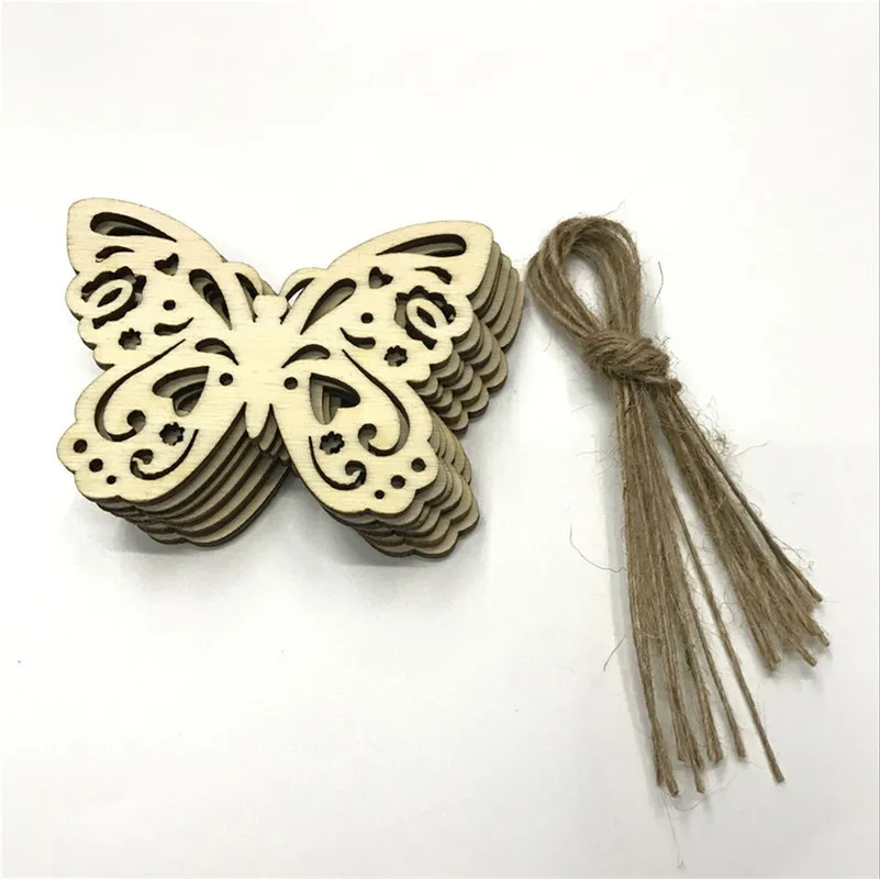 

60PCS 80MM Handmade Wooden Crafts Accessories Home Decoration Scrapbooks Painting DIY Mix Butterfly Wood Ornaments