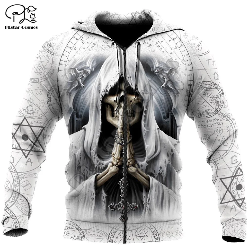 PLstar Cosmos Satan Devil Ghost Gothic Skull Funny Casual Pullover NewFashion Streetwear 3DPrint Men/Women Jacket Zip Hoodies 12