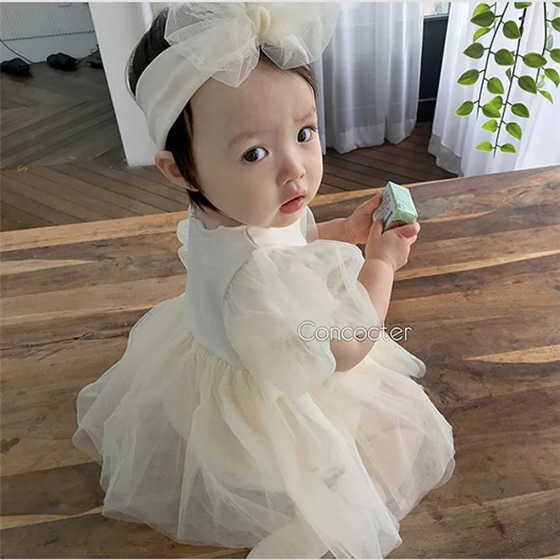 Vestido de princesa para niña recién nacida, ropa de algodón para fiesta de primer cumpleaños, boda, bautismo