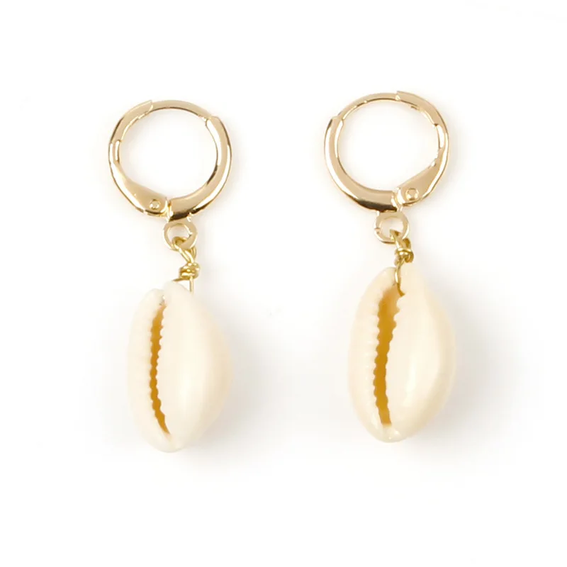 Bohemian Geometric Natural Shell Drop Earrings Classic Summer Beach Seashell Earrings for Women Femme Aretes De Mujer Wholesale