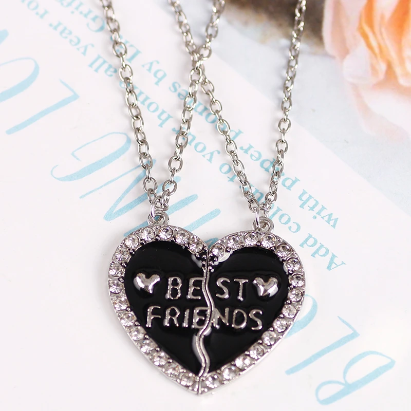 2-Piece Trendy Men And Women Jewelry Letter Friendship Pendant Necklace Bff For Best Friend Birthday Gift Necklace Jewellery