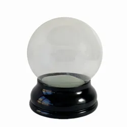 Home Decoration Glass Display Dome Empty snow globe with base black DIY christmas snow globe gifts