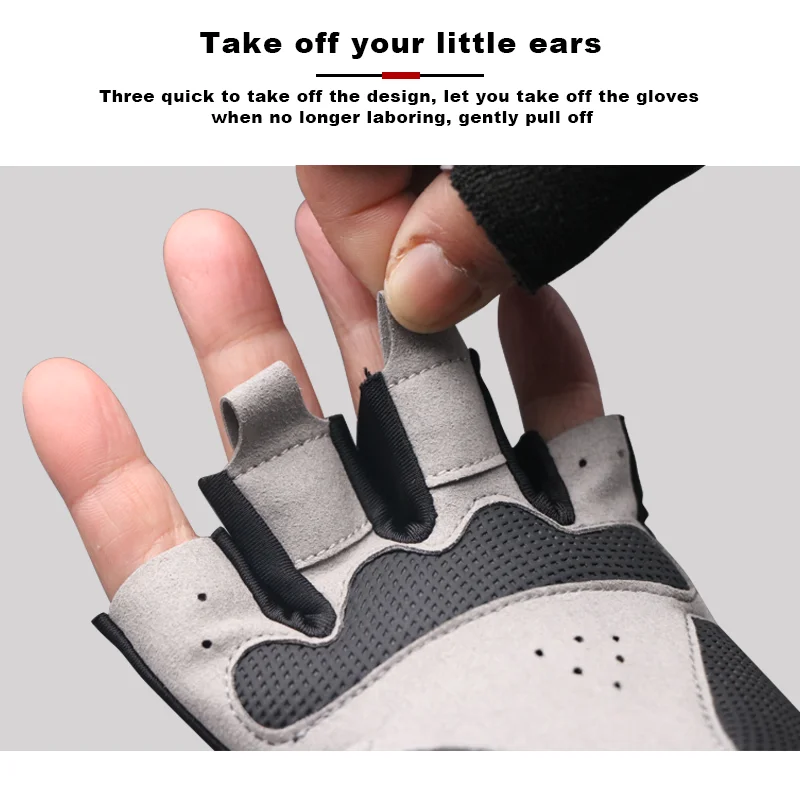 Cycling Glove Half Finger Breathable Washable Outdoor Sports MTB PU Leather Pad Gloves For Men Women Non-Slip Bicycle Gloves