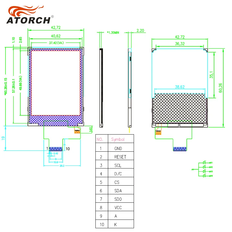 Imagem -02 - Atorch-tft hd Tela Colorida 24 Dl2424 p Dl24m Dt24 Produtos