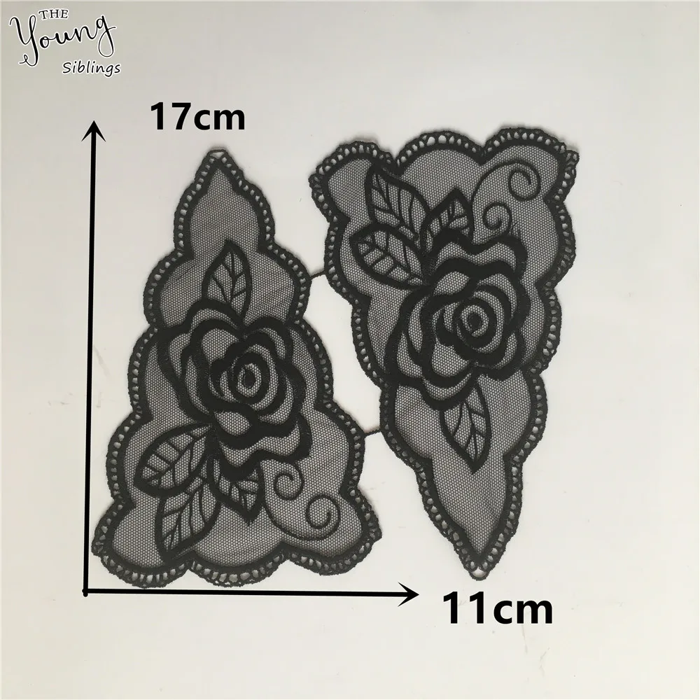 New arrive Black Organza Fabric Lace collar Embroidery Dress Applique  Sewing DIY Lace Neckline Decorate Accessories Supplies