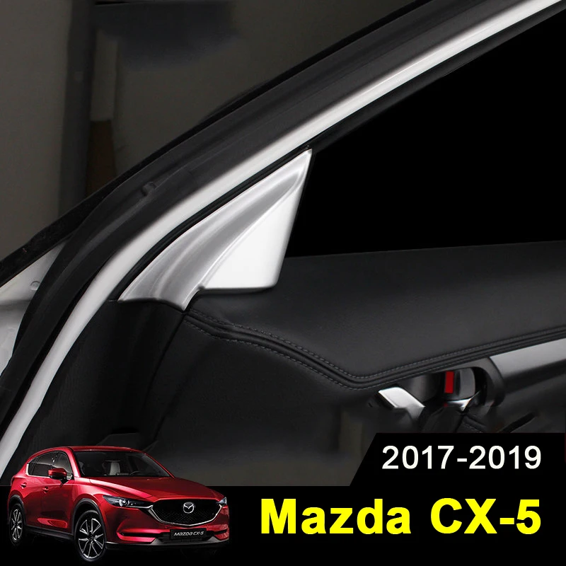 

For Mazda CX-5 CX5 CX 5 2017 2018 2019 Carbon fiber Car Front Door Window Inner Triangle A Colum Cover Stickers Trim Accessories