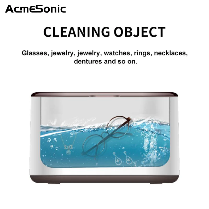 ACMESONIC Professional Ultrasonic Jewelry Cleaner with Digital Timer for Eyeglasses, Rings, Coins