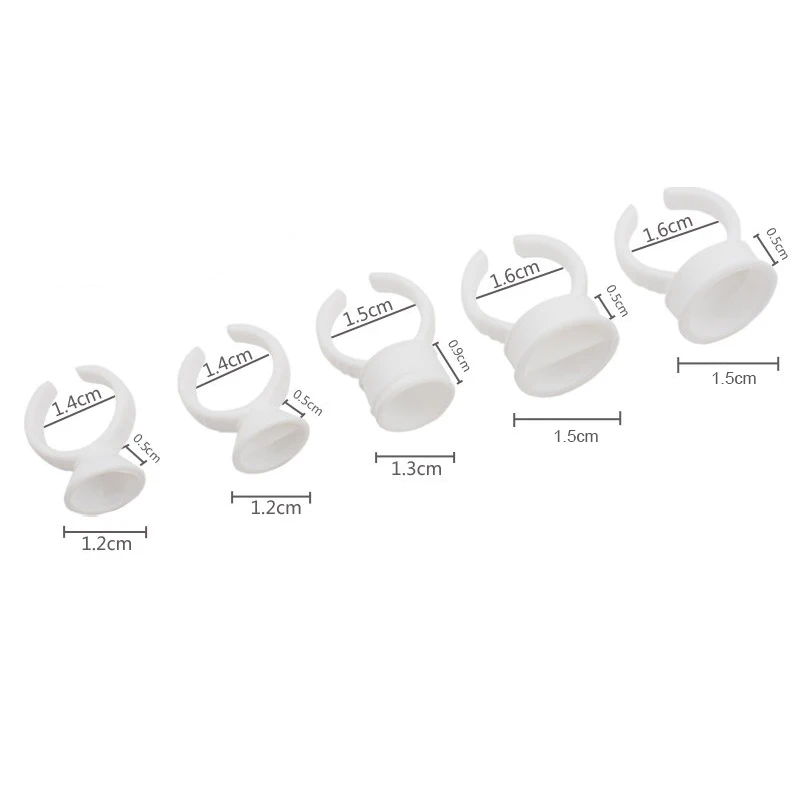 플라스틱 링 컵 문신 액세서리 영구 메이크업 잉크 안료 용기, 속눈썹 이식용 마이크로블레이딩 문신 홀더