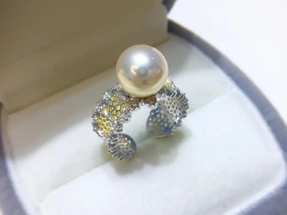 

New 925 Sterling Silver Ring Finger Ring Base Settings Adjustable Ring Findings Jewelry Parts Fittings Accessories for Pearls