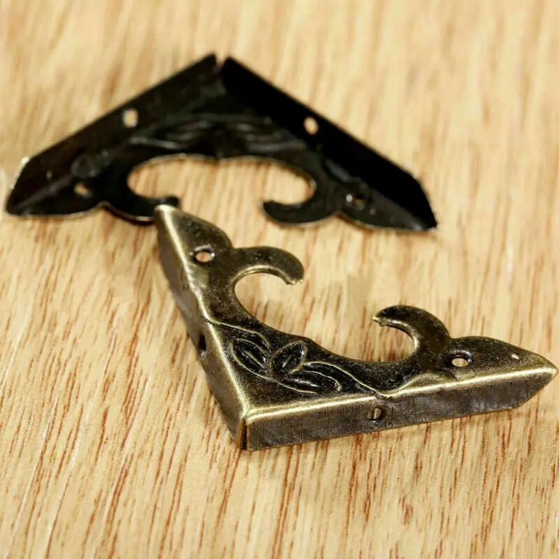 4/20pcs Antique BrassJewelry Decoration Corner Bracket Wooden Box Foot  Corner Protector Crafts Furniture Fittings Hardware.