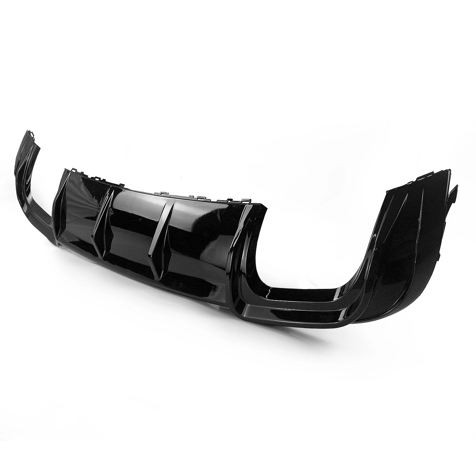 For Audi A3 Sline S3 8V Sedan S-Line 2017-2020 Gloss Black/Carbon Fiber Look Rear Bumper Diffuser Lip Spoiler Splitter Guard Kit
