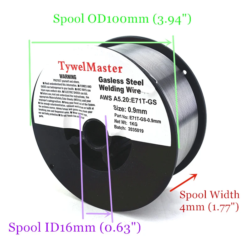 Gasless MIG Welding Wire Flux Cored Self Shield 0.8mm 0.9mm No Gas E71T-GS Iron Carbon Steel Arc Welder Materials