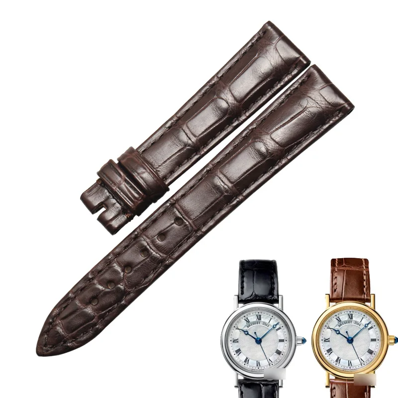 WENTULA Watchband for CLASSIQUE 8067BA Alligator Skin /Crocodile Grain Leather Strap Watch Band