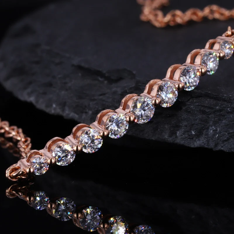 Wholesale Price 14k Rose Gold Bracelet With Moissnaite Stone