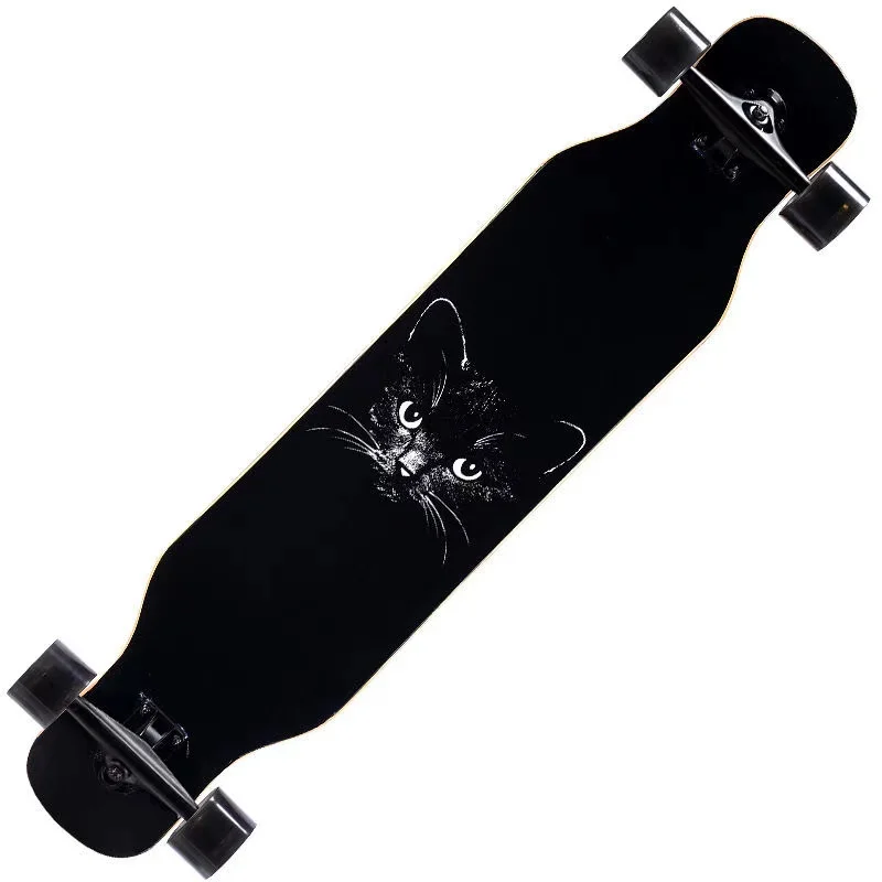 Skateboarders110cm Beginner Adult  Maple Complete Skate Board Cool Dancing  Longboard Rocker Skateboard High Speed