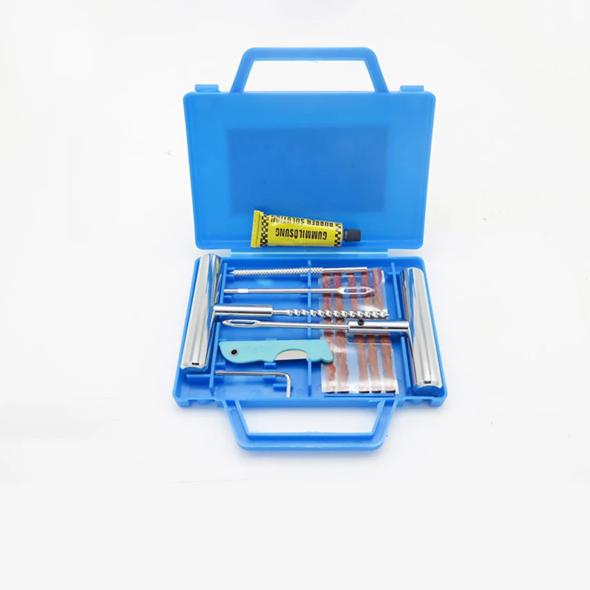 Car Motorcycle Tire Repair Kit, 11 Pcs Tire Plug Kit with Carrying Case, Tire Repair Tools, Flat Tire Puncture Repair Kit