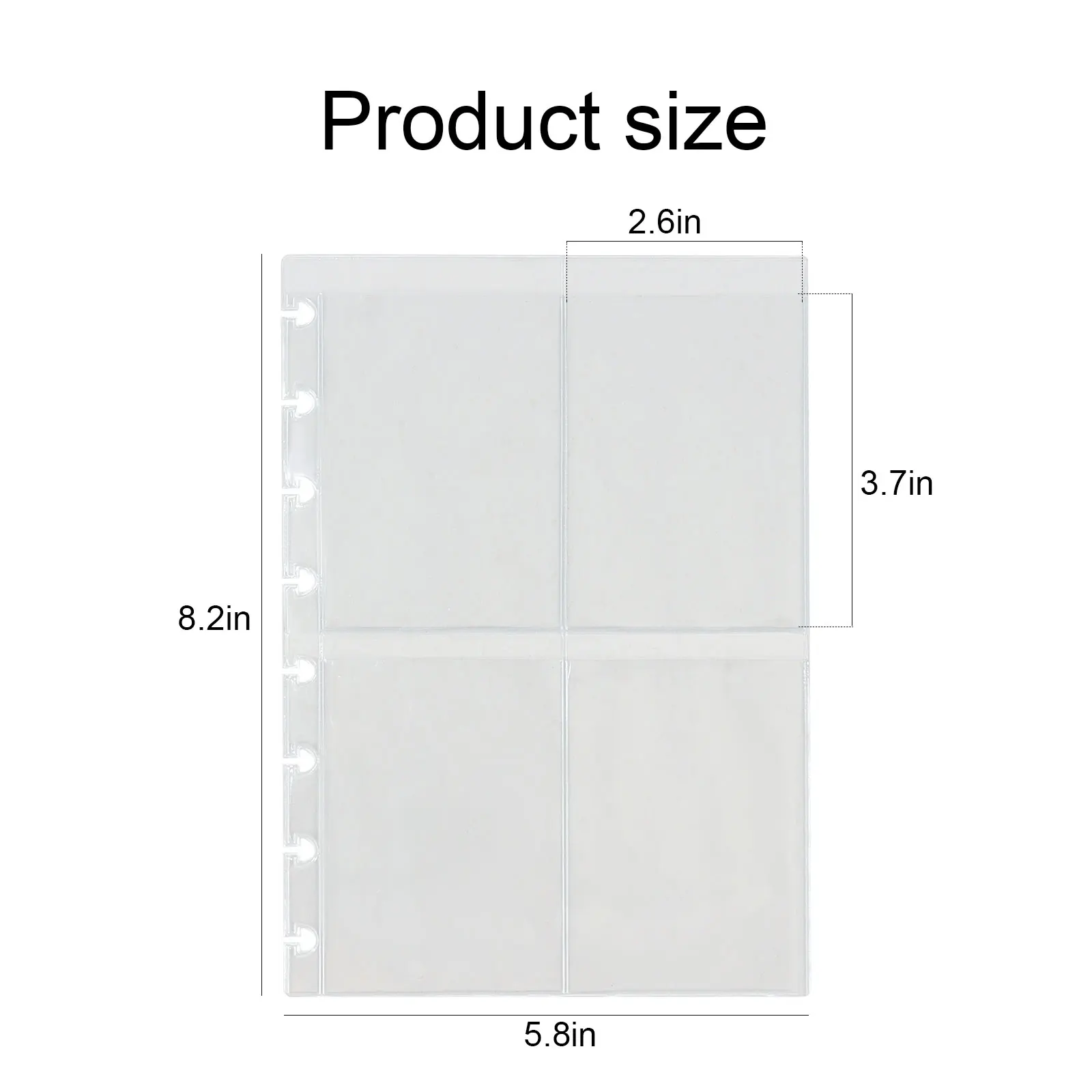 10PCS A5/A6 Disc Bound Pocket Sleeves Clear Cardholders For Discbound Binder Inserts 4 Pocket Sleeves Credit Card For Photocards