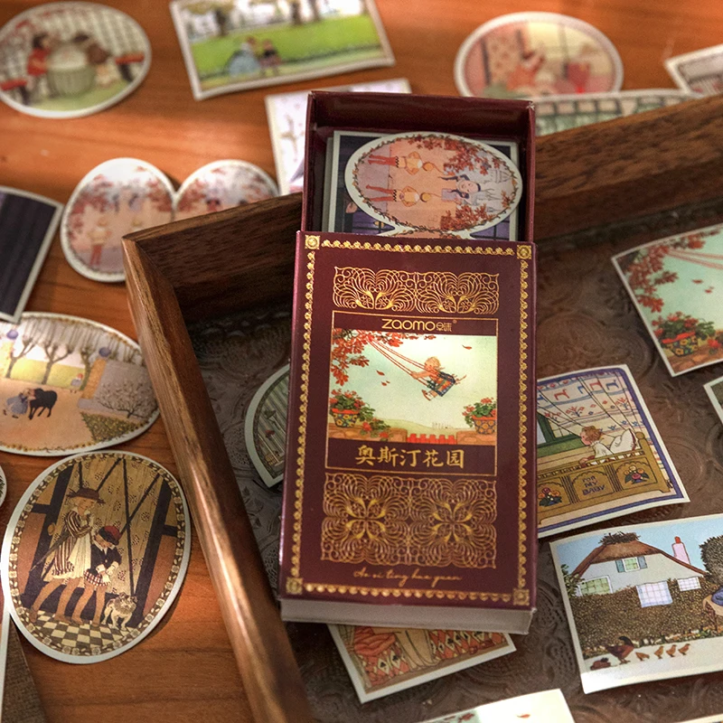Retro Boxed Fairy Tale  Stickers Handbook Photo Album Decoration DIY Stickers 60 Sheets In
