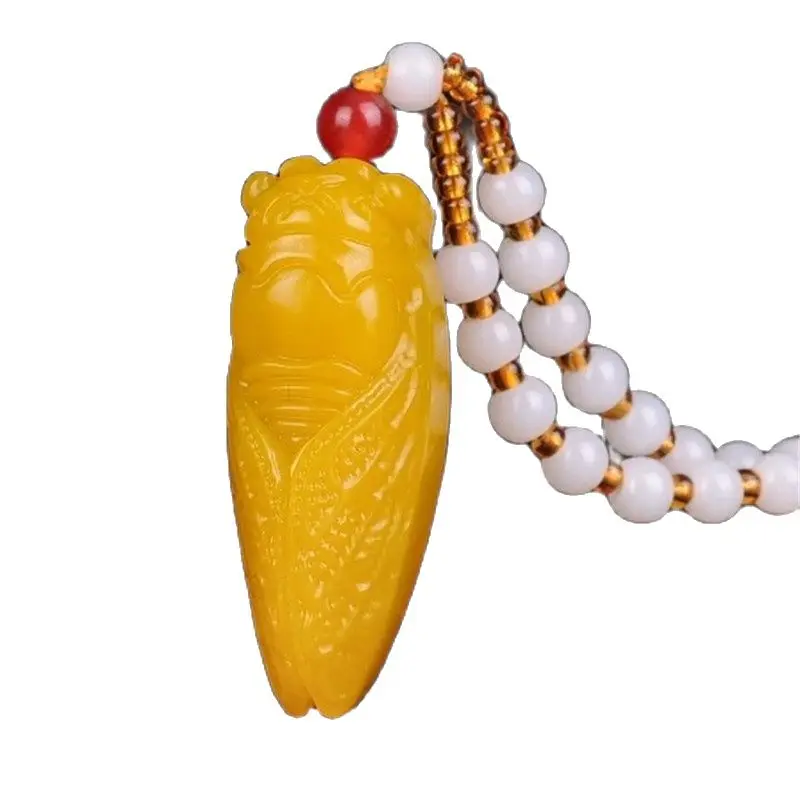 

Chinese jade carving jade pendant Ornament the Cicada Jade Pei