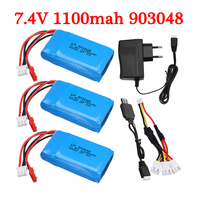 7.4V Battery for WLtoys A949 A959 A969 A979 V912 V913 V353 k929 V262 L959 T23 T55 RC car Truck battery 2S 1100mah Lipo Battery