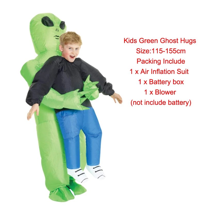 Funny Green Ghosts Hugs Inflatable Costumes Kid Carnival Holiday Boy Inflatable Clothes Spoof Performance Show Clothing C78111CH