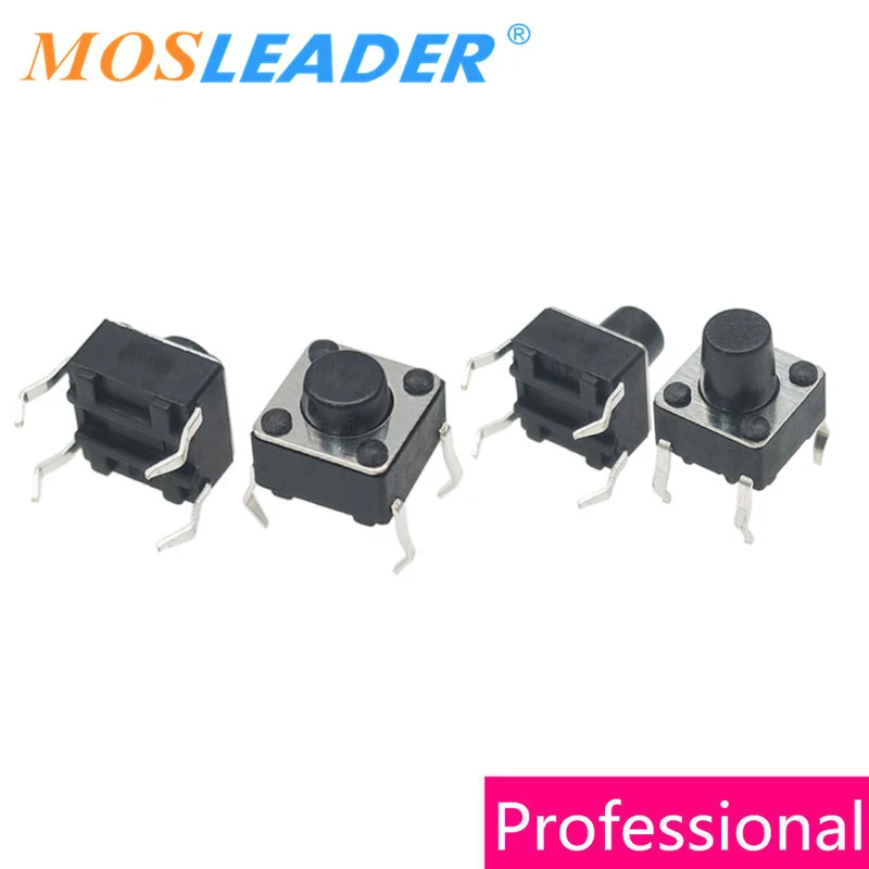 Mosleader 1000 قطعة 4P 6*6*4.3 مللي متر 6*6 4.5H 5H 5.5H 6H 6.5H 7H 6x6 سلسلة Dip تاكت التبديل تاكت اللمس زر مايكرو التبديل