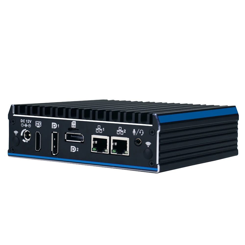 셀러론 J4125 인텔 쿼드 코어 팬리스 소프트 라우터, 3 * 디스플레이 2 * DP 3 * HD-MI Pfsense 방화벽 미니 PC 윈도우 11 2 * LAN 1COM 컴퓨터