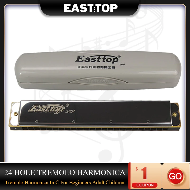 T2401 T2401 24 Hole Tremolo Harmonica In C For Beginners Adult Children Show Competition Harmonica With Hard Case And Cloth