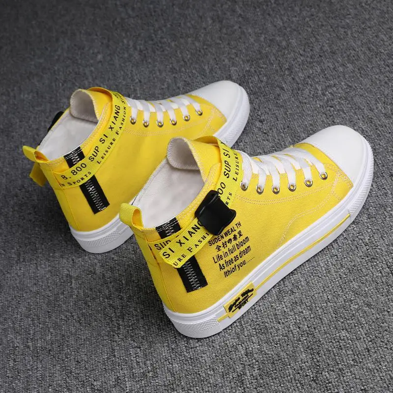 New High-top Men Teens Casual Shoes Canvas Breathable Sneakers Skateboard Cushion Basketball Running Jogging Footwear Travel