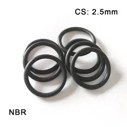 Guarnizione dell'anello di tenuta NBR CS 2.5mm rondella di Oring in gomma nitrilica Butadiene OD 7mm ~ 100mm resistenza all'abrasione impermeabile