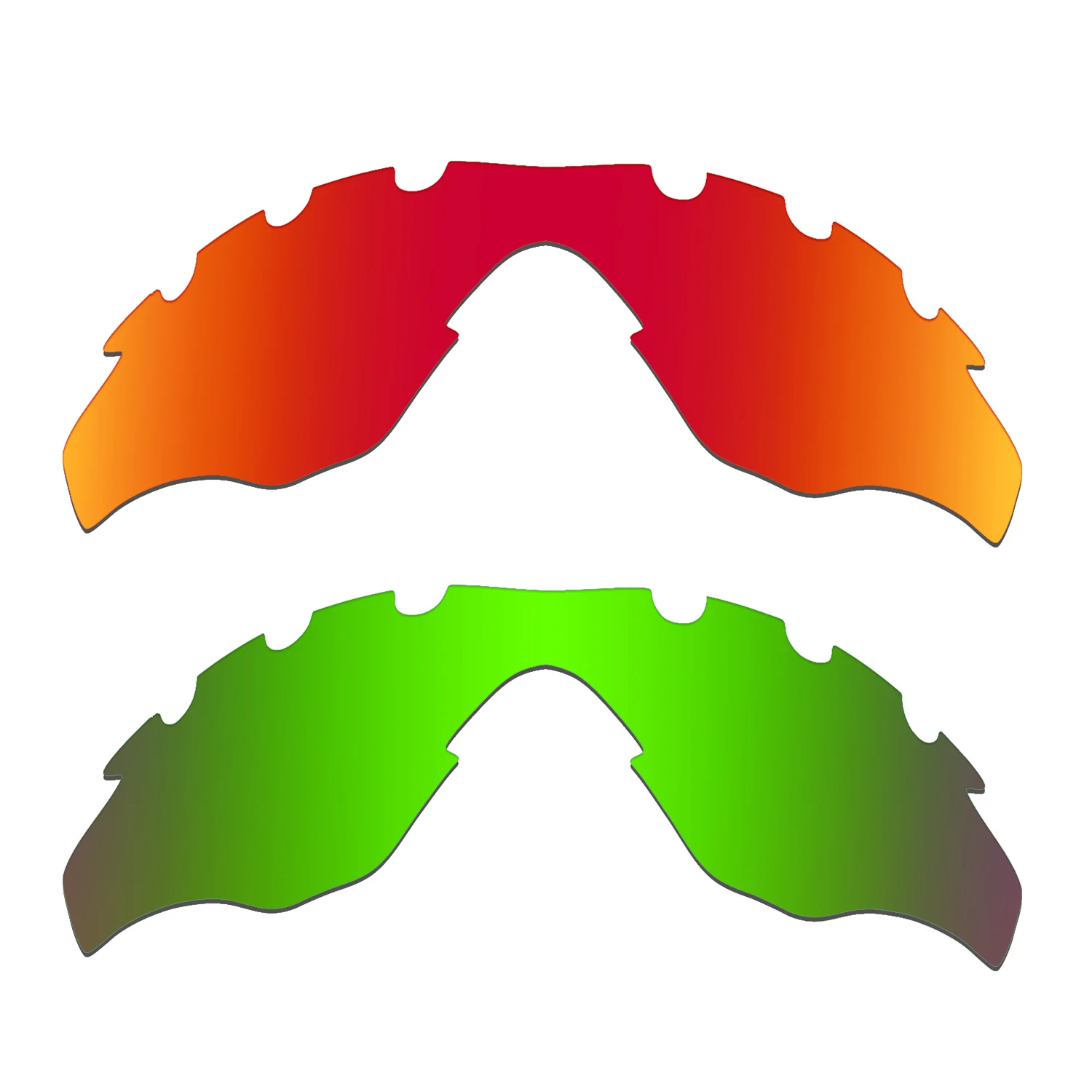 

HKUCO For M2-Vented Sunglasses Replacement Polarized Lenses 2 Pairs - Red & Green