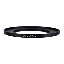 55mm-77mm 55-77 mm 55 to 77 Step Up Lens Filter Metal Ring Adapter Black