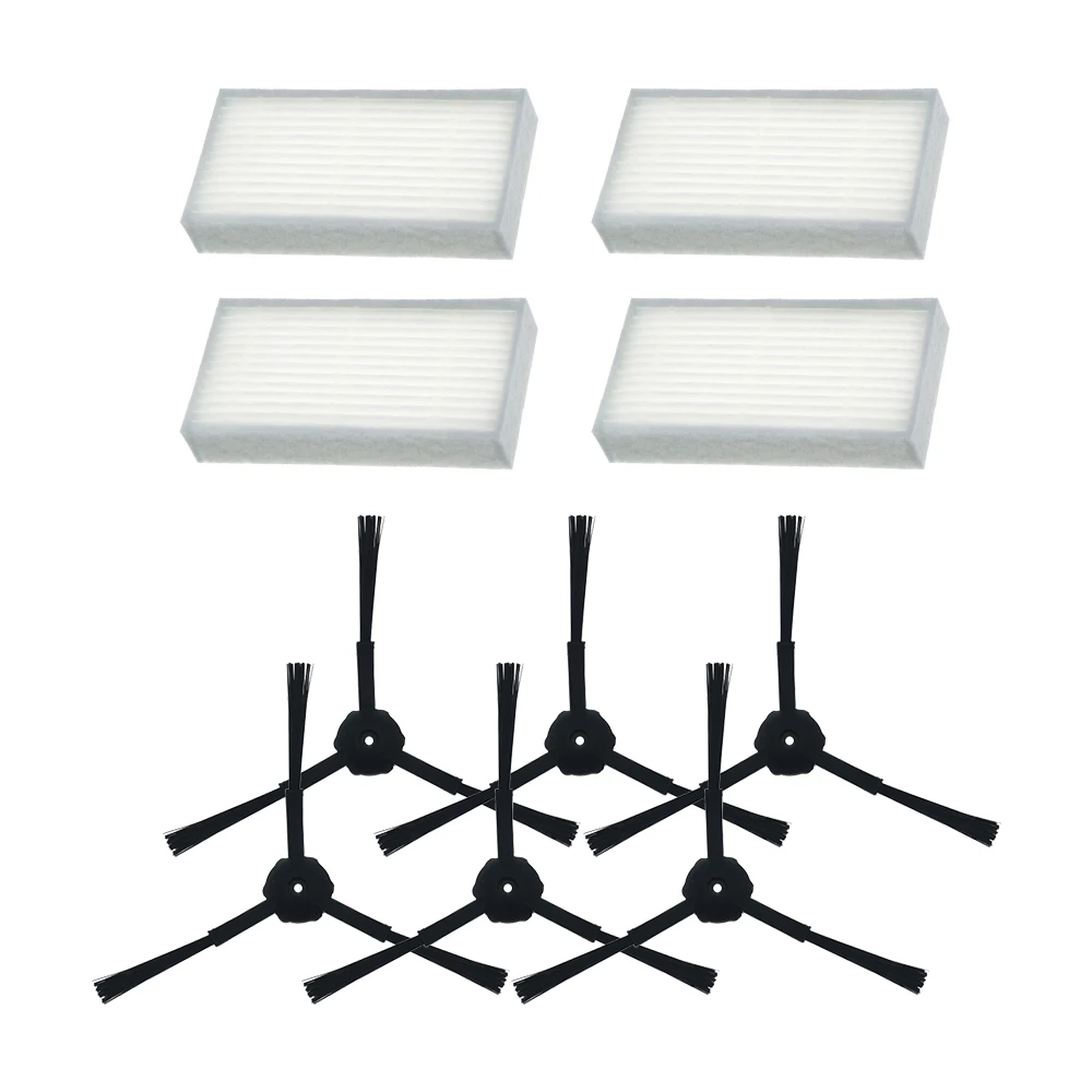 6 ชิ้นแปรงด้านข้าง + 4 ชิ้นกรอง Hepa สําหรับ Ariete Briciola 2711 2712 2713 2717 หุ่นยนต์ HOFER ทําความสะอาดอุปกรณ์เสริม