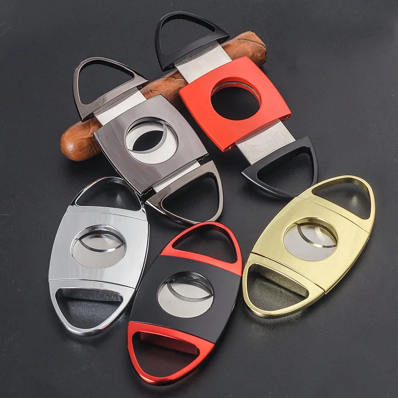 

New 1pcs 60 Ring large Hole zinc alloy cigar cutter cigar scissors multicolor Cigars accessories tool