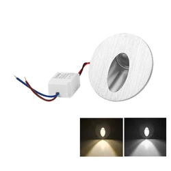 Led Stair Light Aluminum Square Round Wall Lamp 1W3W Recessed LED Step Lamp Pathway Wall Corner Lamps AC85-265V Wall Light DC12V