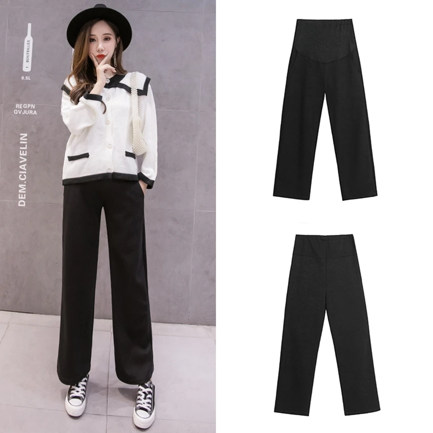 Pregnant women's wide-leg pants Spring and autumn models for pregnant women to wear belly lift pants casual all-match maternity