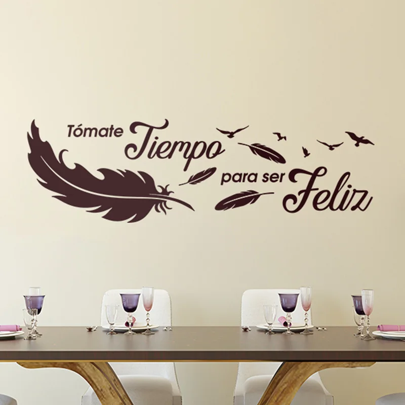 Spanish Take time to be happy Quote Wall Sticker Bedroom living Room Tómate tiempo para ser feliz Wall Decal Vinyl