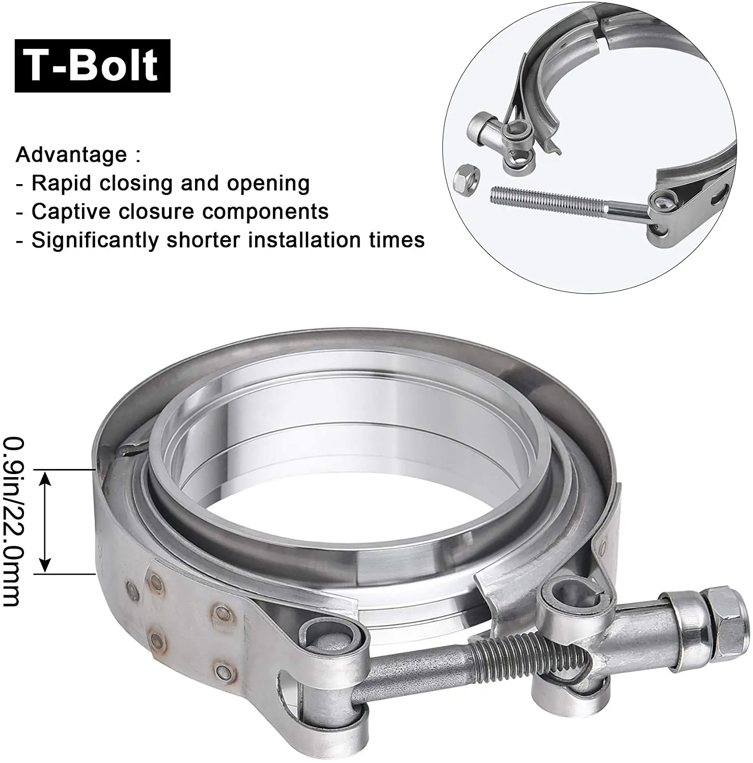 Universal Upgraded 3 inch Auto Parts V-band clamp kit for Turbo, Exhaust pipes Turbo Downpipe Exhaust Clamp YC100563-30