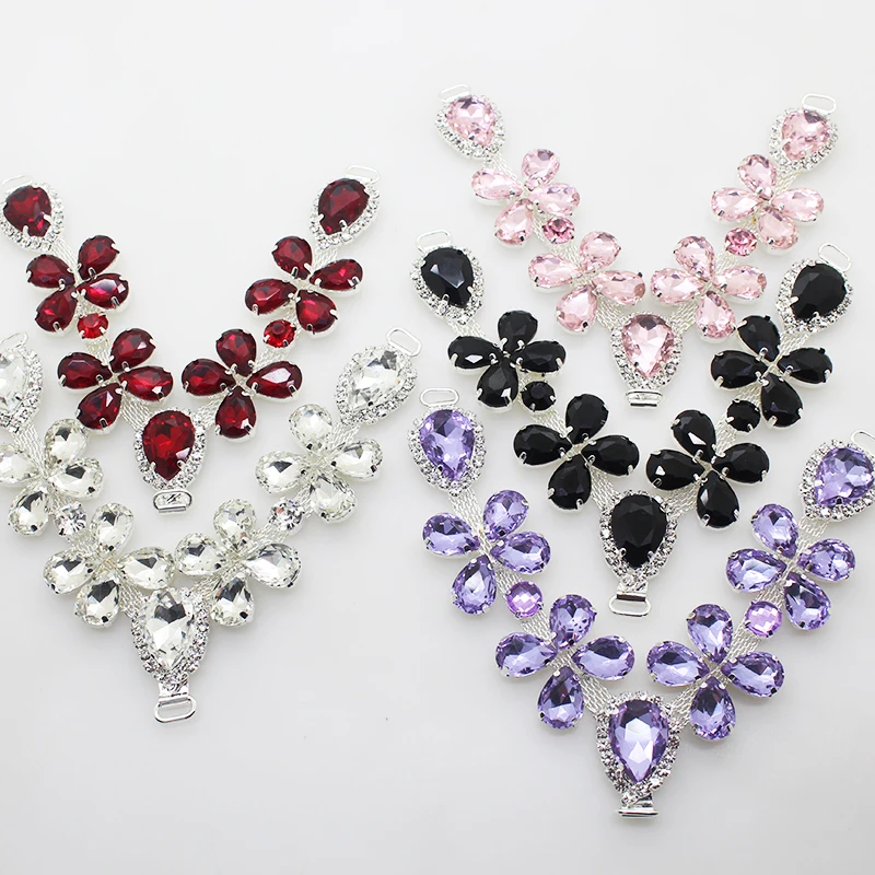 ZMASEY Shoe Buckles 120MM 1PCS Mix Color Rhinestones Sandals Buckles DIY Handwork Shoe Glass Shiny Decoration