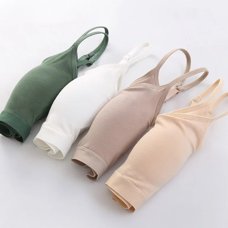 Women Cotton Non-steel Ring Underwear Integrated Chest Pad Camisole Sports Bra Short Tube Top Short Vest underwear