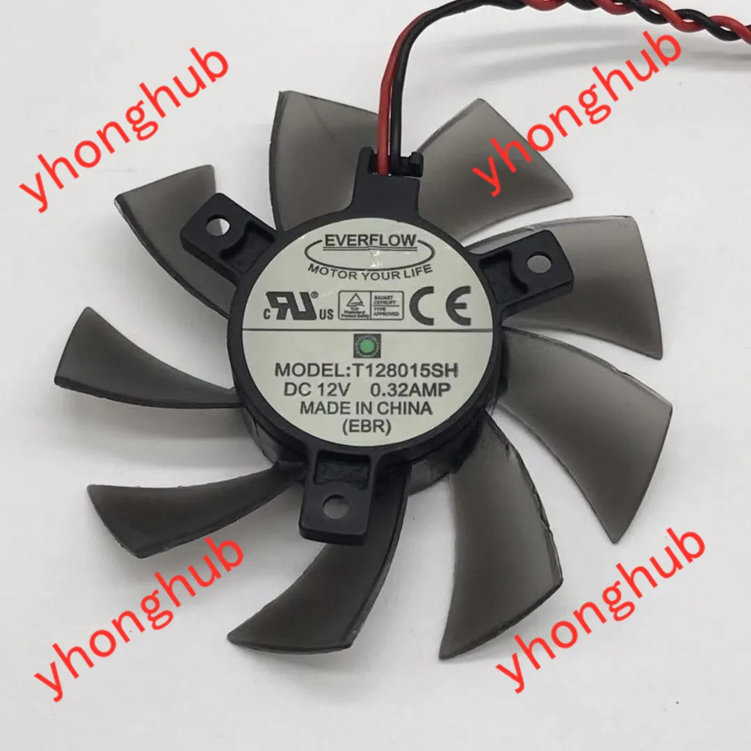 Everflow T128015SH Server Round Fan DC 12V 0.32AMP 75X75X16mm 2-Wire