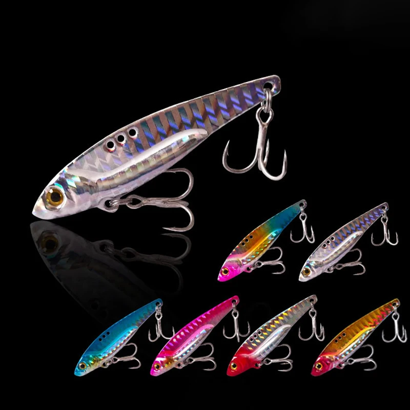 6Colors 3D Eyes Metal Vib Blade Lure 5/7.5/13/16/20G Sinking Vibration Baits Artificial Vibe for Bass Pike Perch Fishing