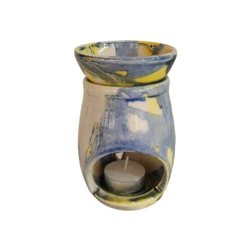 Güray Ceramic Ceramic Censer (Blue-Yellow)